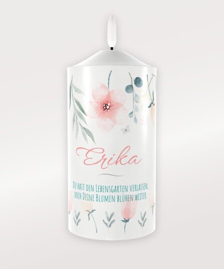 Produktbild Trauerkerze Mama Blumen / Echtwachskerze